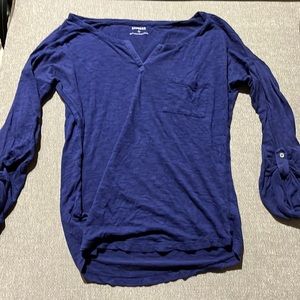 Blue 3/4 sleeve Express size S top